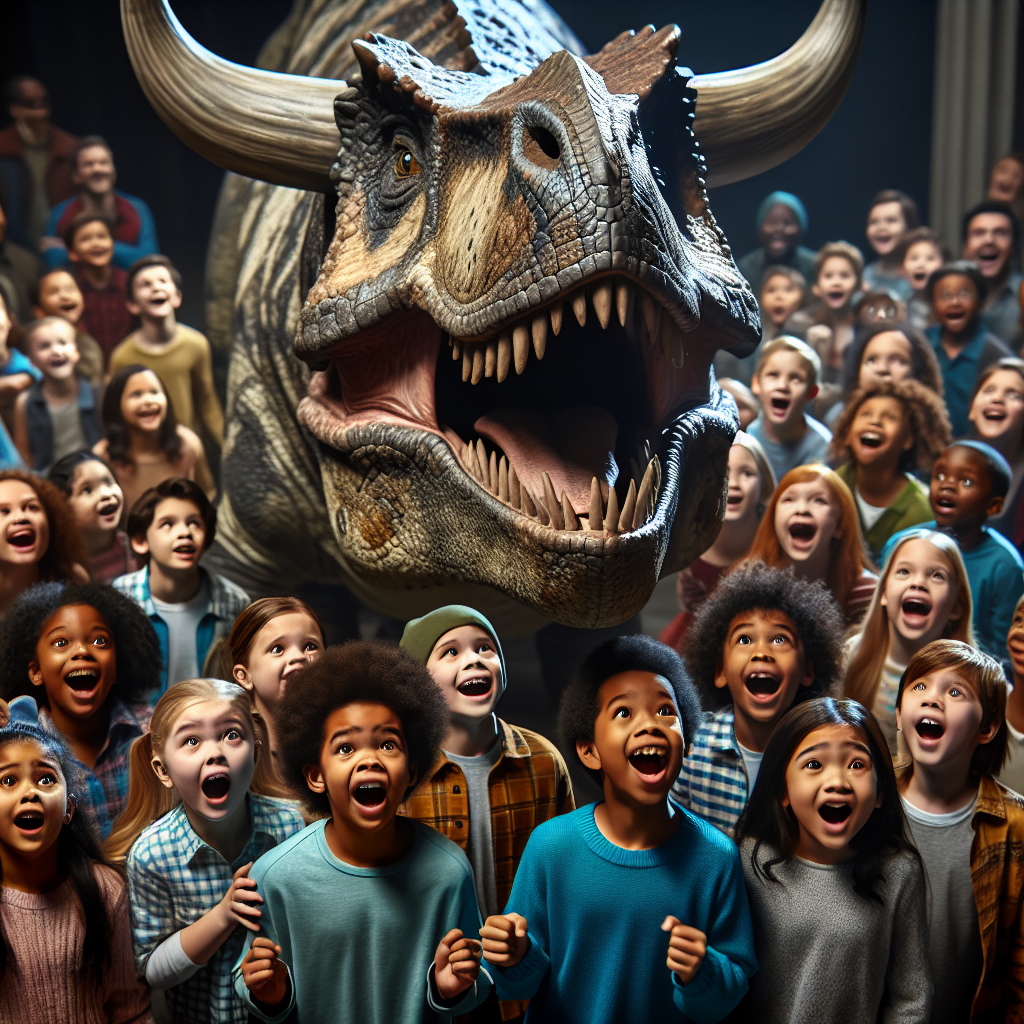 Zobacz karnotaura z bliska – dinozaur z rogami, który zachwyca dzieci w Zatorze!